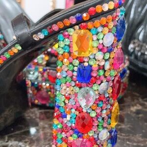AZALEA WANG JANETTE EMBELLISHED SANDAL IN MULTI